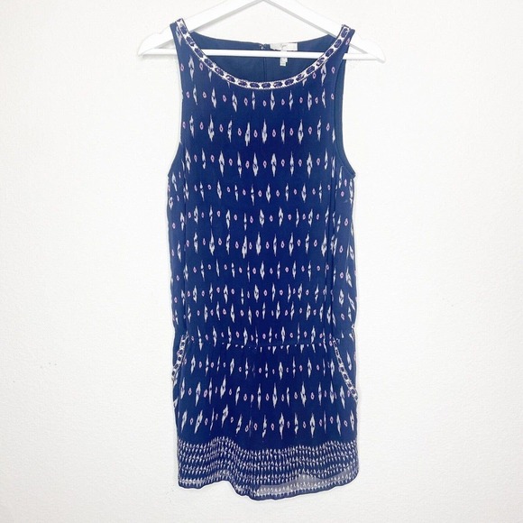 Joie Kayture Embroidered Silk Navy Romper S - Picture 2 of 11